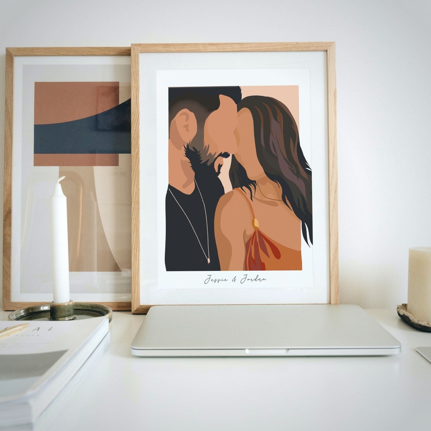 Custom photo illustration of couple.