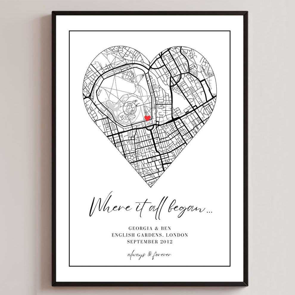 Where We Met Map | Custom Map Print | Personalised Gift – Your Perfect ...